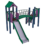 Дитячий вуличний ігровий комплекс Сонечко з арочним містком і з металевою горкою 180см, фото 3