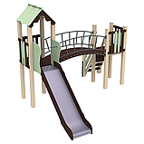 Дитячий вуличний ігровий комплекс Сонечко з арочним містком і з металевою горкою 180см, фото 5