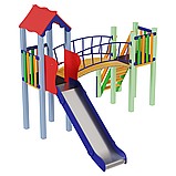Дитячий вуличний ігровий комплекс Сонечко з арочним містком і з металевою горкою 180см, фото 7