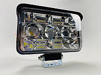 Фара LED прямоугольная 9-80V дальний+ближний 3 линзы 27 LED чип тип 3030+3570