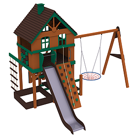 Дитячий вуличний комплекс Шале з пластиковою горкою 150см