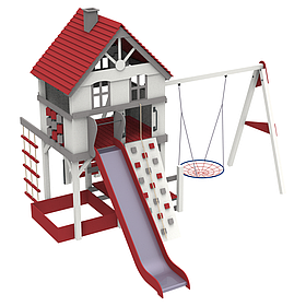 Вуличний дитячий комплекс Шале з металевою горкою 150см