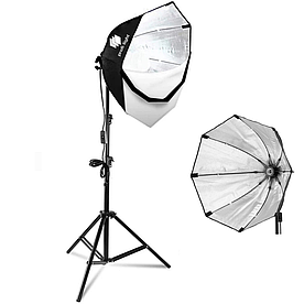 Октобокс круглий 70х70 см із патроном Е27 Profi-light CS-771 + Стійка 2 м