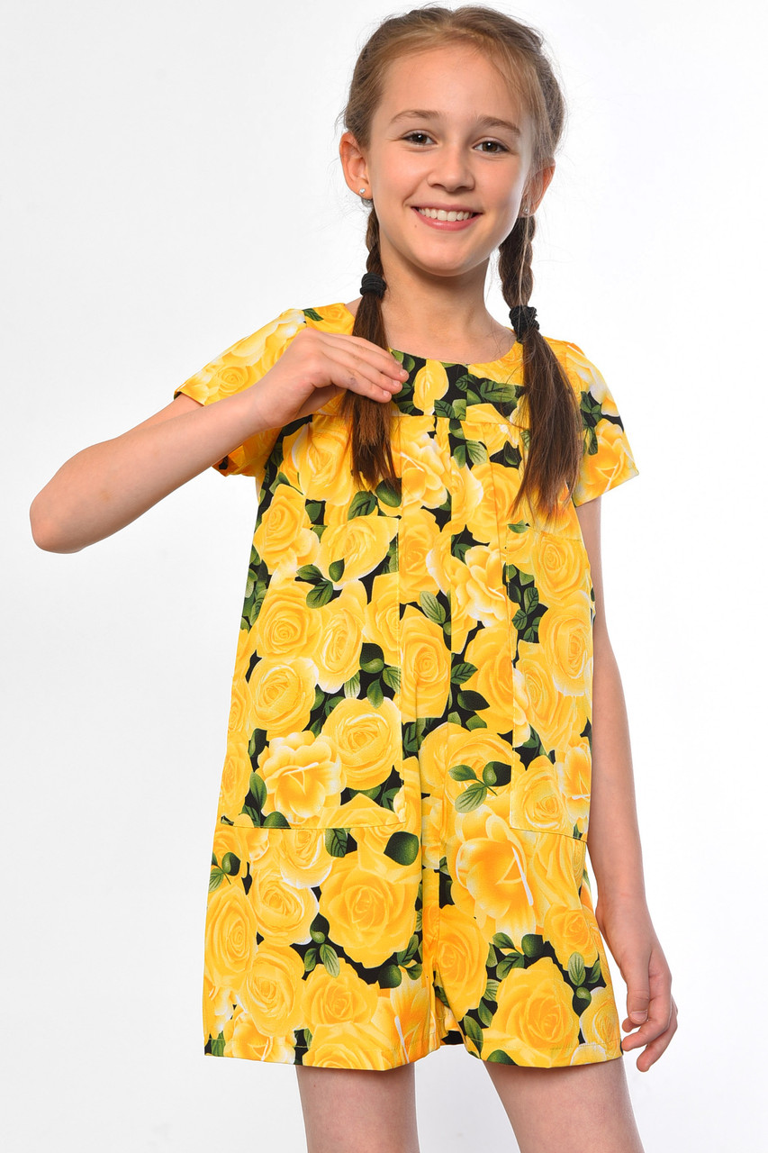 Комбінезон дитячий для дівчинки жовтого кольору 182815M, фото 1