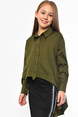 Сорочка дитяча для дівчинки кольору хакі р.M 182641T Безкоштовна доставка