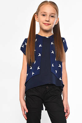 Блуза дитяча для дівчинки синього кольору 182765T Безкоштовна доставка