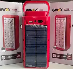 Ліхтар переносний світлодіодний 24 LED GWAY GL6240S із сонячною панеллю та павербанком 4000 mAh, червоний, фото 4