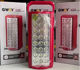 Ліхтар переносний світлодіодний 24 LED GWAY GL6240S із сонячною панеллю та павербанком 4000 mAh, червоний, фото 5