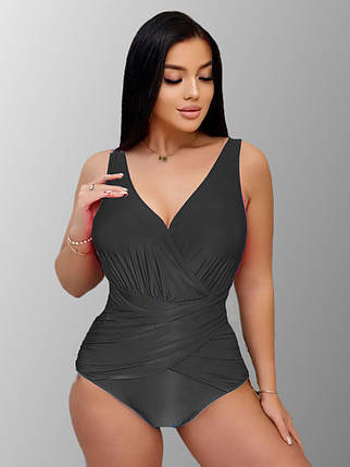 4Купальник 2025 слитный FUBA 28093 Виталия черный(В НАЛИЧИИ ТОЛЬКО 50 52 54 56 58 УКР р-ры), фото 1