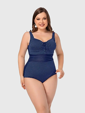 7Купальник 2025 в горошек FUBA 25103 Бренда синий(В НАЛИЧИИ ТОЛЬКО 54 56 58 60 62 УКР р-ры), фото 2