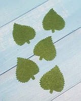 Заготовка з фетру (вирубка) "Листочки",розмір 32*37 мм, колір- оливковий, уп 4 шт, оливковий