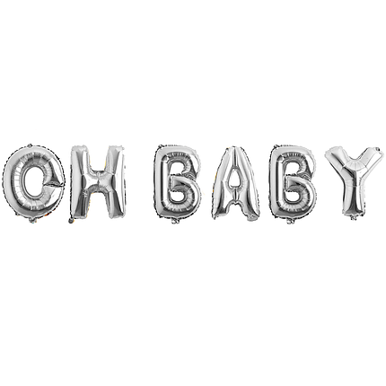 Фольговані надувні кульки OH BABY | Срібло, фото 1