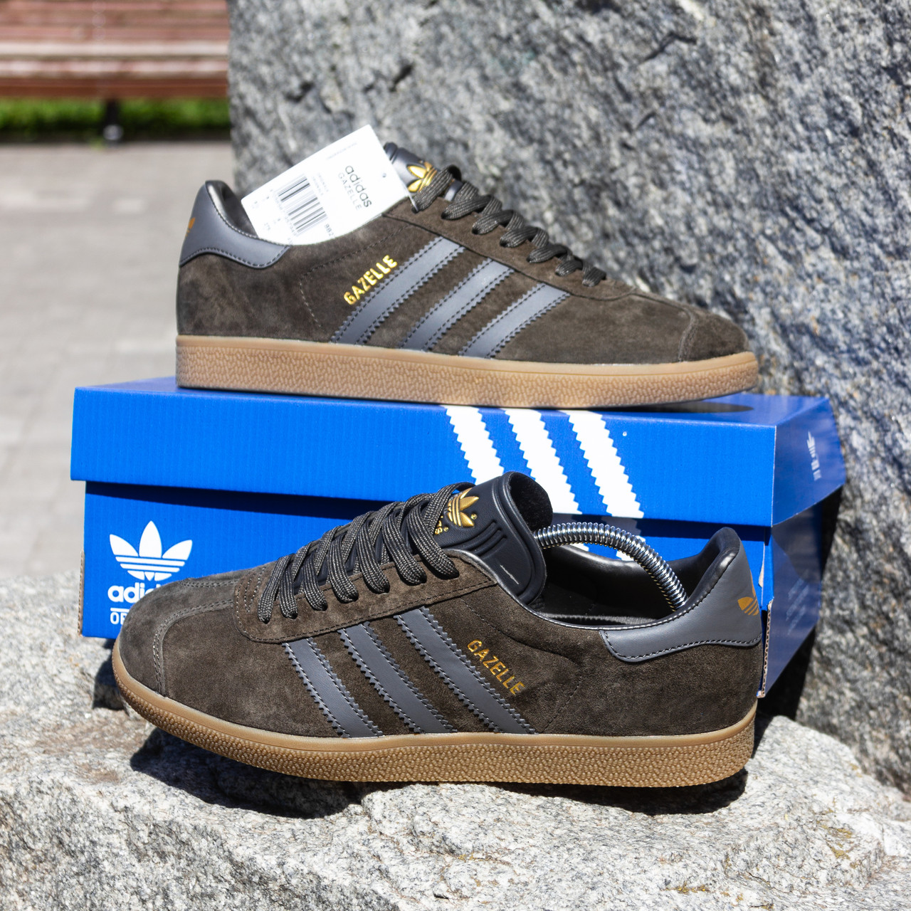 РОЗПРОДАЖ Чоловічі Кросівки кеди Adidas Gazelle колір хакі