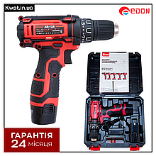 Дриль шуруповерт акумуляторний Edon KW AD-12A 2 АКБ 12 В 2 Ач Діаметр патрона макс 10 мм