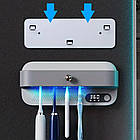 Настінний тримач для зубних щіток з УФ стерилізатором / Тримач-стерилізатор зубних щіток, фото 7