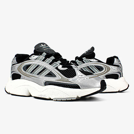 Чоловічі кросівки Adidas Ozmillen Black Grey IF4012 Silver Адідас Озміллен чорні срібло демісезон, фото 1