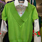 Джемпер в'язаний зелений жилет, фото 7