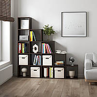 Стелаж-драбинка на 15 комірок, полиця книжкова 177х177 стінка меблева, розділювач кімнати. Венге