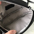 Шкіряна сумка з карманом під клапаном + широкий ремінь С67-КТ-4234 Сіра, фото 6