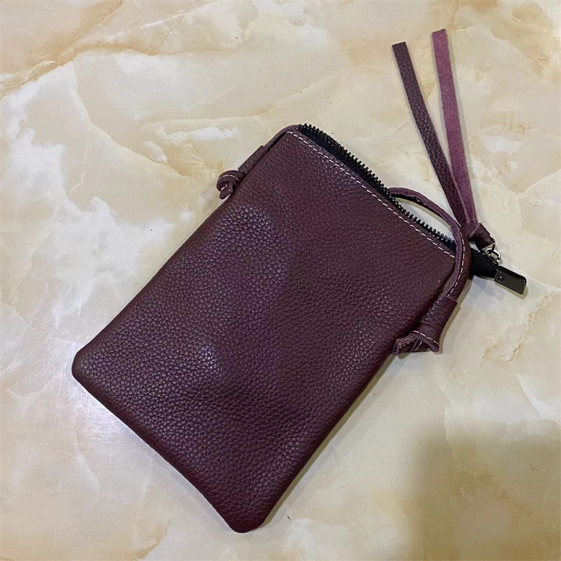 Шкіряна сумка для телефону на ремінці С02-КТ-3079 Бордова, фото 1