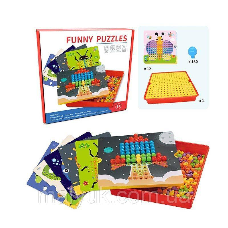 Мозаїка 12 трафаретів, 180 елементів, ігрова платформа