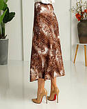Спідниця міді на резинці леопард коричнева, фото 2