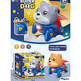 Музична іграшка Собака QB-25Y, 15 см, ходить, музика, світло, гумка, на батарейках, фото 2