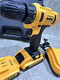 Шурупокрут DeWalt 48 V 6.0 AH з набором інструментів/Акумуляторний шурупокрут DeWalt 24 В із насадками в кейсі, фото 8