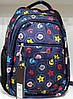 Шкільний рюкзак наплічник синій ортопедичний для дівчинки 3-9 клас тканинний з кишенями 39*30 см Dolly 532, фото 6
