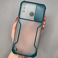 Чохол для Tecno Spark 6 Go із шторкою захистом для камери матовий чохол на телефон техно спарк 6 го зелений