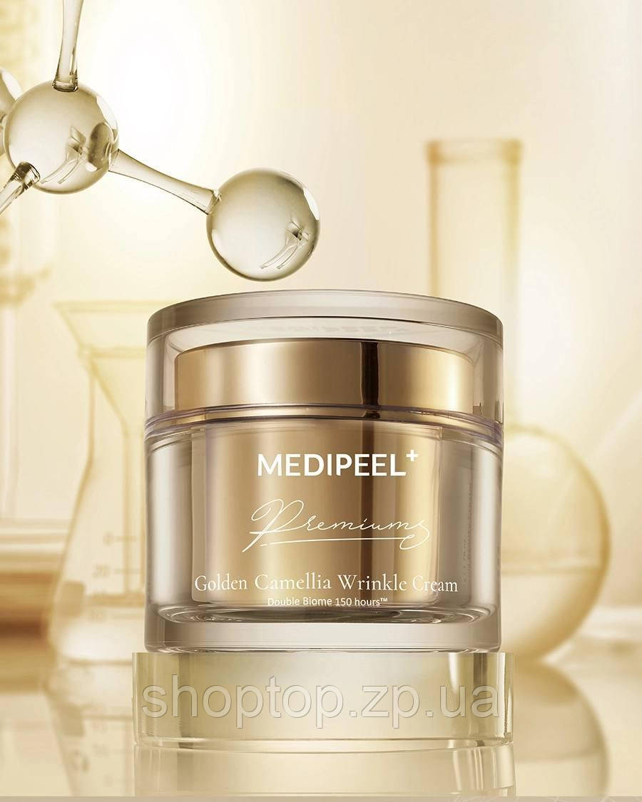 Антивіковий крем для обличчя з екстрактом золота та камелії - Medi peel Peptide 9 Premium Gold Camellia, 50 мл, фото 1