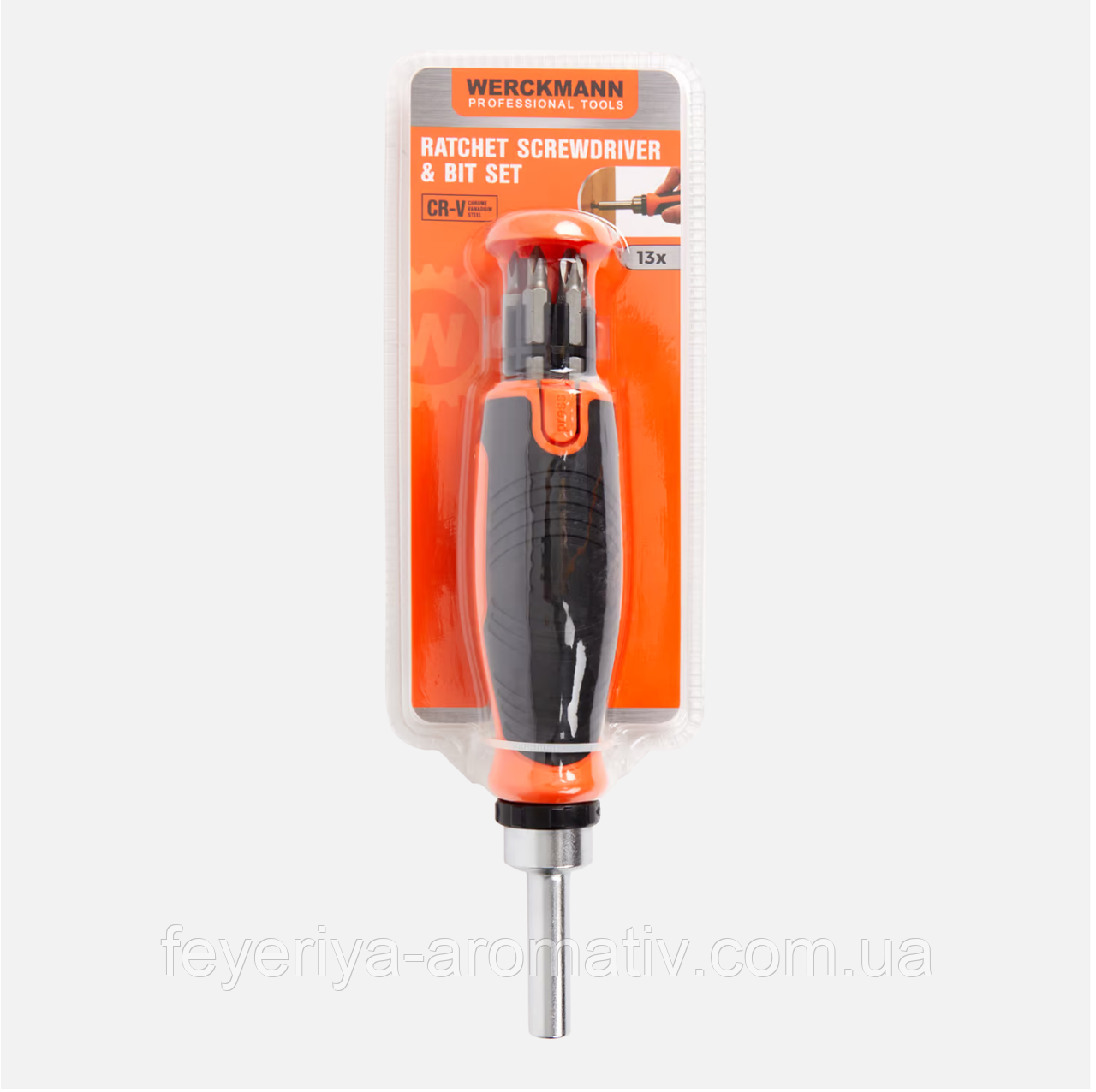 Набір викрутка з тріскачкою Werckmann + 12 біт (13 в 1), фото 1