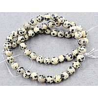 ЯШМА ДАЛМАТИН , 10 мм/ примерно 32 бусины/ длина нити 37 см