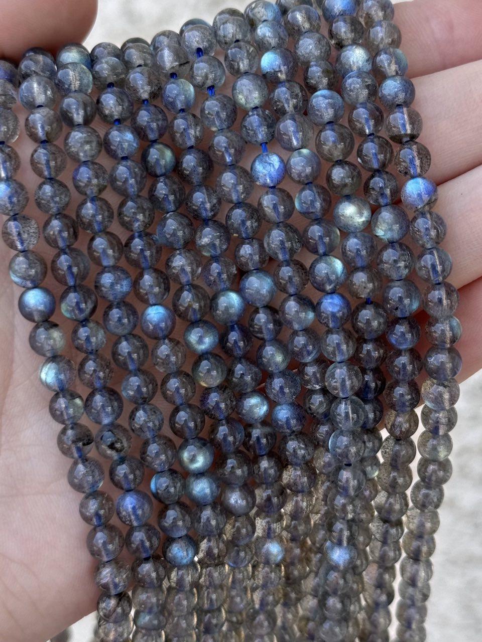 ЛАБРАДОР круглый шарик 6 мм примерно 58 бусин