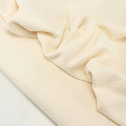 Бавовняне піке "Плетінка" 240 см ванільного кольору № HSR-03