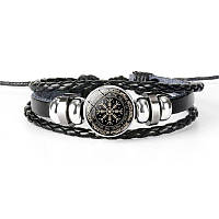 Браслеты со скандинавскими символами на регулируемом шнурке "Шлем ужаса"