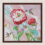 Алмазна мозаїка/вишивка Квіти. Легкий етюд 40*40 см Ідейка AMO 7459, фото 3