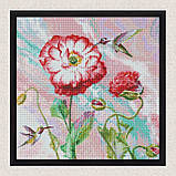 Алмазна мозаїка/вишивка Квіти. Легкий етюд 40*40 см Ідейка AMO 7459, фото 4