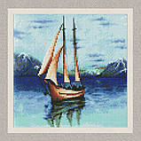 Алмазна мозаїка/вишивка Пейзаж. Романтика моря 30*30 см Ідейка AMO 7553, фото 2