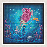 Алмазна мозаїка/вишивка Пейзаж. Русалка 40*40 см Ідейка AMO 7570, фото 4