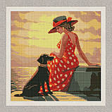 Алмазна мозаїка/вишивка Ранкова прогулянка. З голограмними стразами 40*40 см Ідейка AMO 7645, фото 2