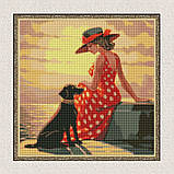 Алмазна мозаїка/вишивка Ранкова прогулянка. З голограмними стразами 40*40 см Ідейка AMO 7645, фото 5