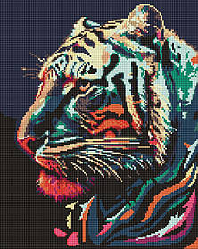 Алмазна мозаїка/вишивка Хижий тигр 40*50 см Ідейка AMO 7776