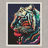Алмазна мозаїка/вишивка Хижий тигр 40*50 см Ідейка AMO 7776, фото 2