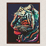 Алмазна мозаїка/вишивка Хижий тигр 40*50 см Ідейка AMO 7776, фото 3
