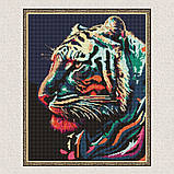 Алмазна мозаїка/вишивка Хижий тигр 40*50 см Ідейка AMO 7776, фото 5