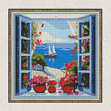 Алмазна мозаїка/вишивка Морський пейзаж 40*40 см Ідейка AMO 7804, фото 5