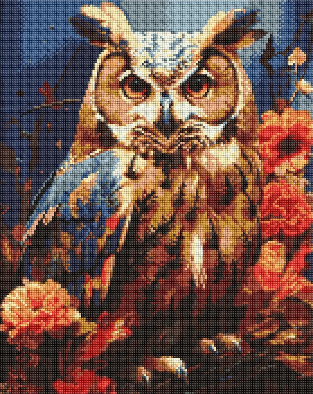 Алмазна мозаїка/вишивка Лісова сова 40*50 см Ідейка AMO 7939, фото 1