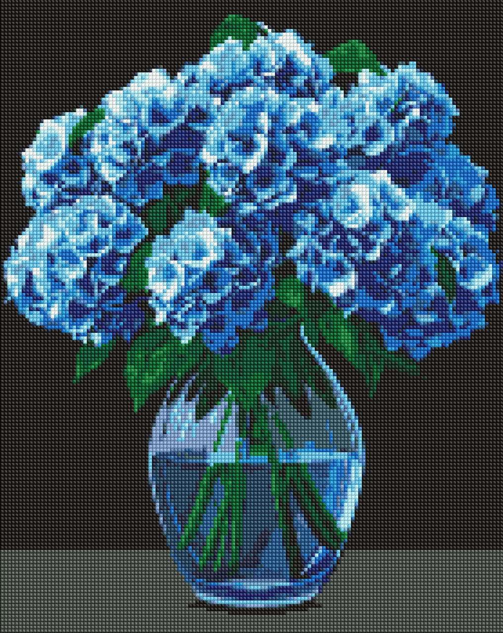 Алмазна мозаїка/вишивка Букет гортензій з голограмними стразами 40*50 см Ідейка AMO 8001, фото 1