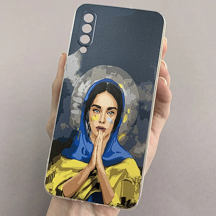 Чохол для Samsung Galaxy A50s патріотичний чохол з принтом на телефон самсунг а50с чорний ukr, фото 1